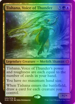 MTG Magic the Gathering Tishana, Voice of Thunder (230/317) Ixalan LP FOIL - Image 1