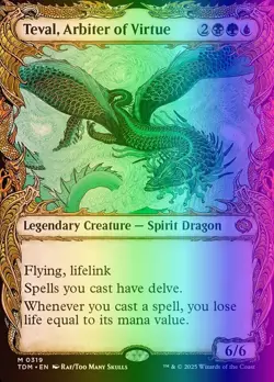 MTG Teval, Arbiter of Virtue (319/485) Tarkir Dragonstorm LP FOIL - Image 1