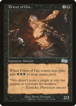 MTG Magic the Gathering Priest of Gix (150/356) Urza's Saga HP - Image 1