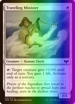 MTG Traveling Minister (39/596) Innistrad Crimson Vow NM FOIL - Image 1