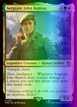 MTG Magic the Gathering Sergeant John Benton (157/1448) Doctor Who LP FOIL - Image 1