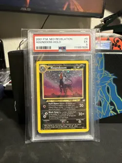 Pokemon Neo Revelation 2001 #8 Houndoom Holo Card PSA 5 - Image 1