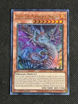 YuGiOh! Snake-Eyes Flamberge Dragon RA03-EN033 Ultra Rare 1st Edition Near Mint - Image 1