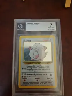 #3 Chansey Holo Rare Card | 1999 Pokemon Base Set Unlimited | BGS 7 - Image 3