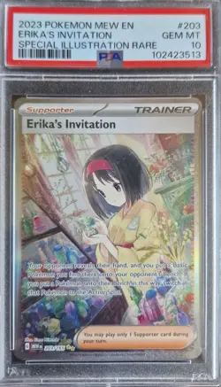 Pokemon Erika's Invitation SAR 206/165 Holo Card TCG 151 PSA 10 Graded - Pokemon - Image 2