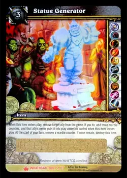 WoW TCG Loot Card - Statue Generator - Unused/Unscratched - Image 1