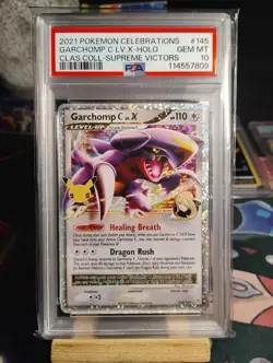 Pokemon Garchomp Holo Card LV.X 145/147 PSA 10 Gem Mint Celebrations Classic - Image 1