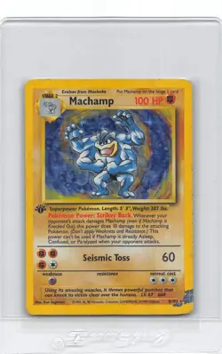 Machamp 8/102 - Holo RARE - 1st Edition - VINTAGE WOTC POKEMON CARD - HP - Image 1