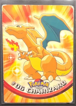 CHARIZARD - POKEMON TOPPS AUTHENTIC CARD #06 first print blue logo NON HOLO - Image 1