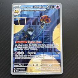 Pokemon TCG Team Rockets Orbeetle Card 198/182 Destined Rivals Illustration Rare - Image 1