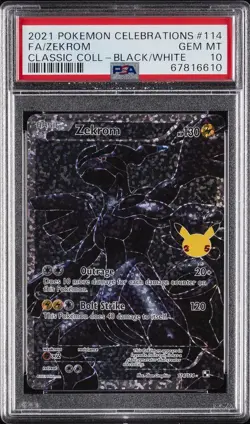 2021 POKEMON CELEBRATIONS CLASSIC COLL #114 FULL ART/ZEKROM PSA 10 - Image 1