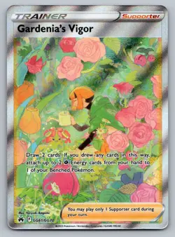 Gardenia's Vigor Pokemon Crown Zenith Galarian Gallery GG61/GG70 Ultra Rare NM - Image 1