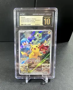 CGC 10 Pristine Pikachu 1 SV-P Pokemon Scarlet Violet Promo Chinese 2022 FullArt - Image 1