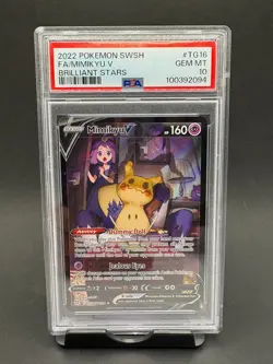 PSA 10 Mimikyu V TG16 Full Art 2022 Pokemon SwSh Brilliant Stars Trainer Gallery - Image 1
