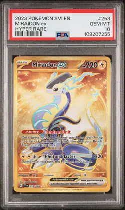 PSA 10 Gem Mint 2023 Pokemon SVI EN Miraidon ex 253/198 Hyper Rare - Image 1