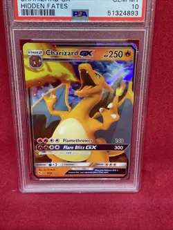 2019 Pokemon Sun & Moon Hidden Fates Charizard GX #9 PSA 10 GEM MINT - Image 2