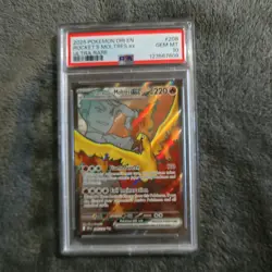 2025 POKEMON DRI EN-DESTINED RIVALS ULTRA RARE TEAM ROCKET'S MOLTRES EX PSA 10 - Image 1