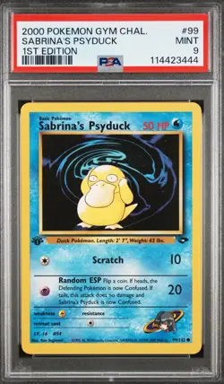 2000 Pokemon Gym Challenge - Sabrina’s Psyduck - 1st Edition PSA 9 RC65 - Image 1