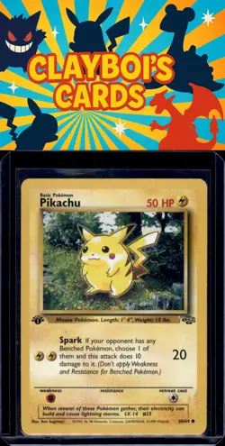 Pikachu Jungle Pokemon 60/64 First Edition Common Moderately played - Image 1