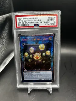2024 YU-GI-OH! RA02 #ENO39 HRTC SL/HVNLY SPHRS 1ST ED-PLATINUM Secret Rare PSA10 - Image 1