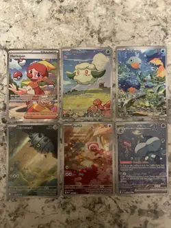 Pokemon 2025 White Flare Card Lot of 6 Illustration Rares Near Mint US Seller - Image 1