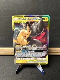 Pokemon TCG Tag Team Pikachu Zekrom GX Ultra Rare Full Art Card 33/181 - Image 1