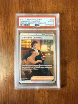 2023 Pokemon Mew en Giovanni's Charisma Card 204 PSA 8 - Image 1