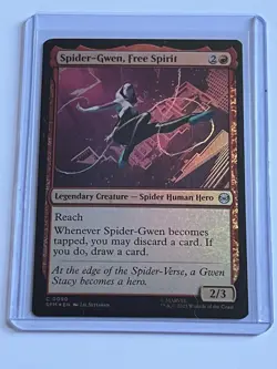 Spider-Gwen Free Spirit 90 MTG Marvels Spider-Man 2025 Near Mint Foil - Image 1