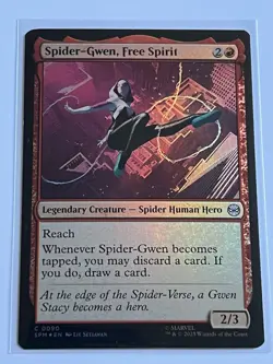 Spider-Gwen Free Spirit 90 MTG Marvels Spider-Man 2025 Near Mint Foil - Image 2