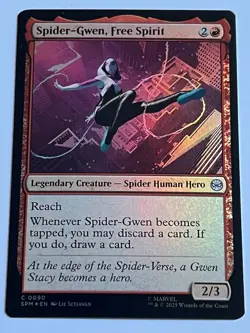 Spider-Gwen Free Spirit 90 MTG Marvels Spider-Man 2025 Near Mint Foil - Image 4