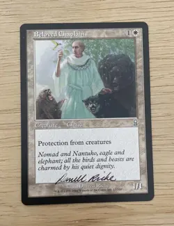 VTG 2001 MTG Beloved Chaplain Odyssey 11/350 NM English Cleric Foil Card Signed - Image 1