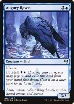 (2x FOIL) AUGURY RAVEN - Kaldheim - MTG Magic the Gathering Card - Image 1
