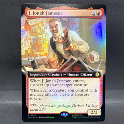 2025 MTG MARVEL'S SPIDER-MAN J. JONAH JAMESON 0261 EXTENDED ART FOIL (RARE) - Image 1