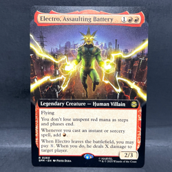 2025 MTG MARVEL'S SPIDER-MAN ELECTRO ASSAULTING BATTERY 0260 EXTENDED ART (RARE) - Image 1