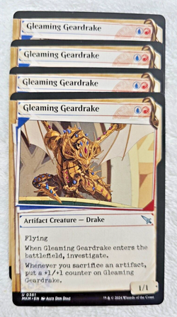 MTG Gleaming Geardrake Showcase #361 Murders at Karlov Manor U NM Play Set Qty 4 - Image 2