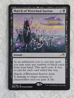 MTG March of Wretched Sorrow #111 Kamigawa Neon Dynasty Magic Card Rare NM - Image 1
