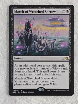 MTG March of Wretched Sorrow #111 Kamigawa Neon Dynasty Magic Card Rare NM - Image 2