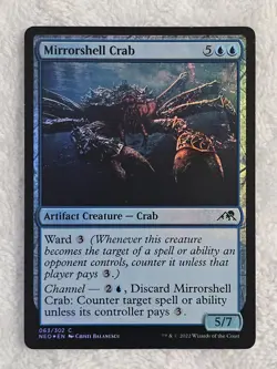 MTG Mirrorshell Crab FOIL #63 Kamigawa Neon Dynasty Magic Gathering Card NM - Image 2