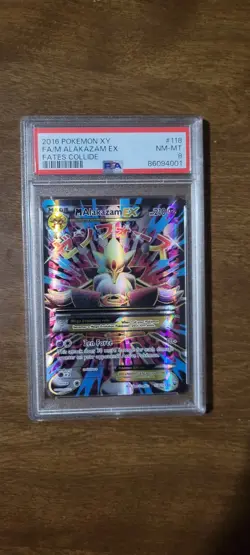 Pokemon XY Fates Collide Alakazam EX #117/124 Full Art Ultra Rare, Holo PSA8 - Image 1