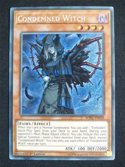 Condemned Witch SOFU Secret Rare - 1st ed Yugioh Card #4ZV - Image 1