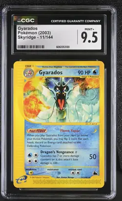 CGC 9.5 MINT+ Gyarados 2003 Skyridge 11/144 Pokemon Card - Image 1