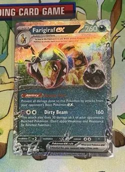 Pokemon Temporal Forces Double Rare Holo Card Farigiraf EX 108/162 NM Condition - Image 1