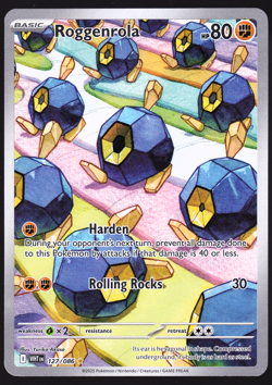 Roggenrola 127/086 White Flare Illustration Rare Holo 2025 Pokemon TCG Card NM - Image 1
