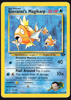 Giovanni's Magikarp 73/132 Gym Challenge 2000 Pokemon TCG Card HP - Image 1