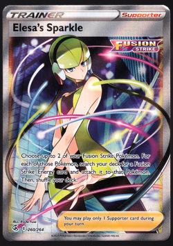 Elesa's Sparkle 260/264 Fusion Strike Full Art Holo Pokemon Card TCG 2021 NM - Image 1