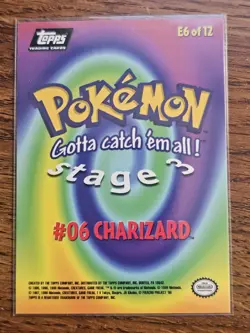 Charizard 1999 Topps #E6 of 12 Blue Logo - TCG Vintage Pokemon Card Rare MINT++ - Image 2