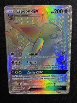 Espeon GX Rainbow Secret Rare Pokemon TCG Card 152/149 Sun & Moon - Image 3