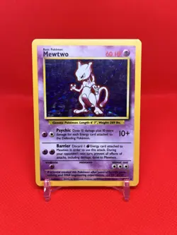Pokemon TCG Mewtwo Base Set Holo Rare Card 10/102 WOTC 1999 Vintage - Image 1
