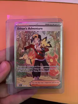 Pokemon TCG Destined Rivals Ethan's Adventure Full Art Trainer Card 236/182 NM - Image 1
