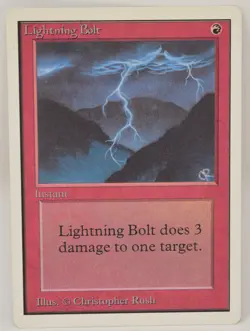 Magic The Gathering MTG Card Lightning Bolt Red Unlimited NM LP - Image 1